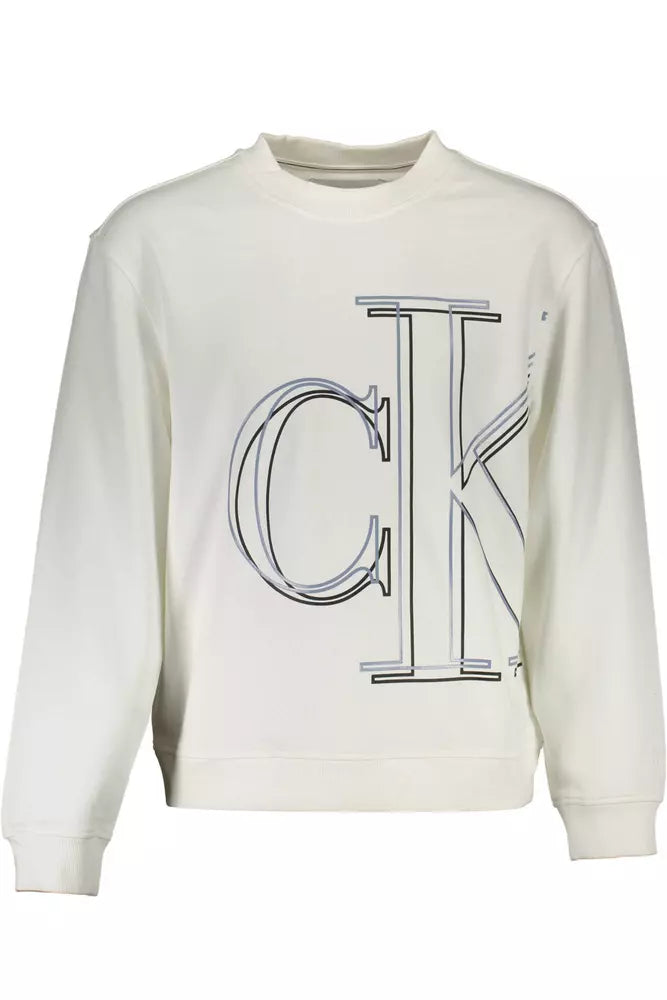 Calvin Klein Weißer Baumwollpullover für Männer