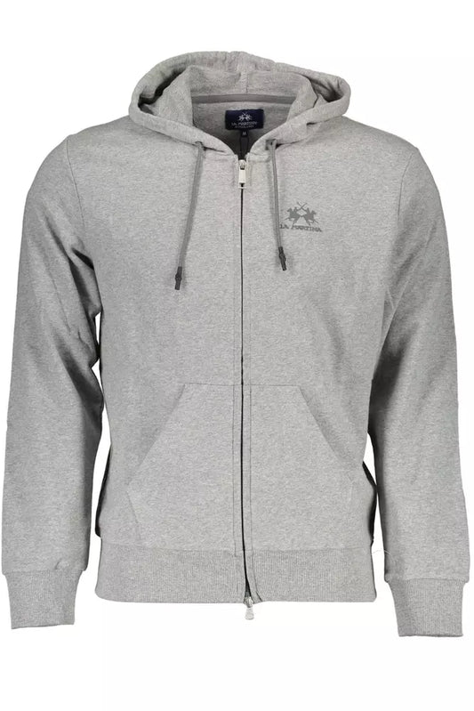 La Martina Grey Cotton Sweater for Men