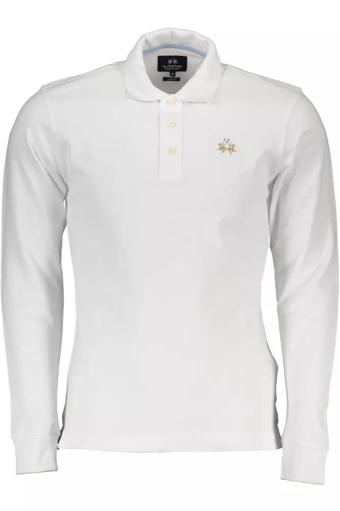 La Martina White Cotton Polo Shirt for Men