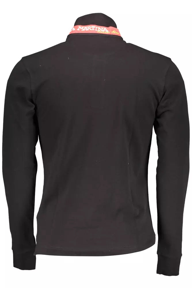 La Martina Black Cotton Polo Shirt for Men