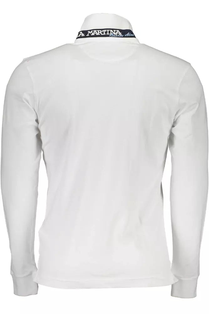 La Martina White Cotton Polo Shirt for Men