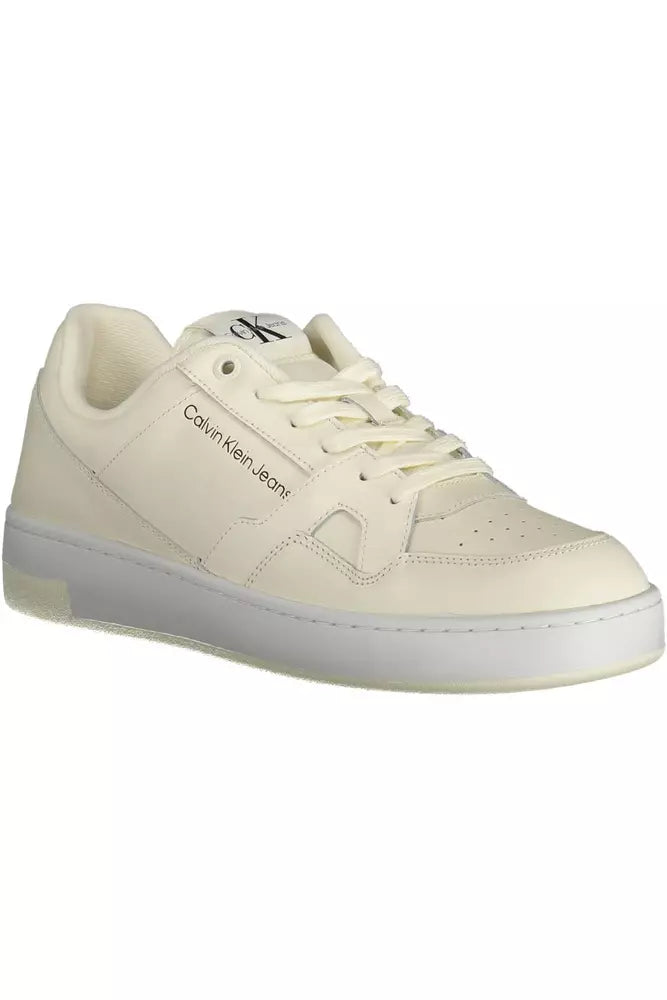 Calvin Klein White Leather Men's Sneakers