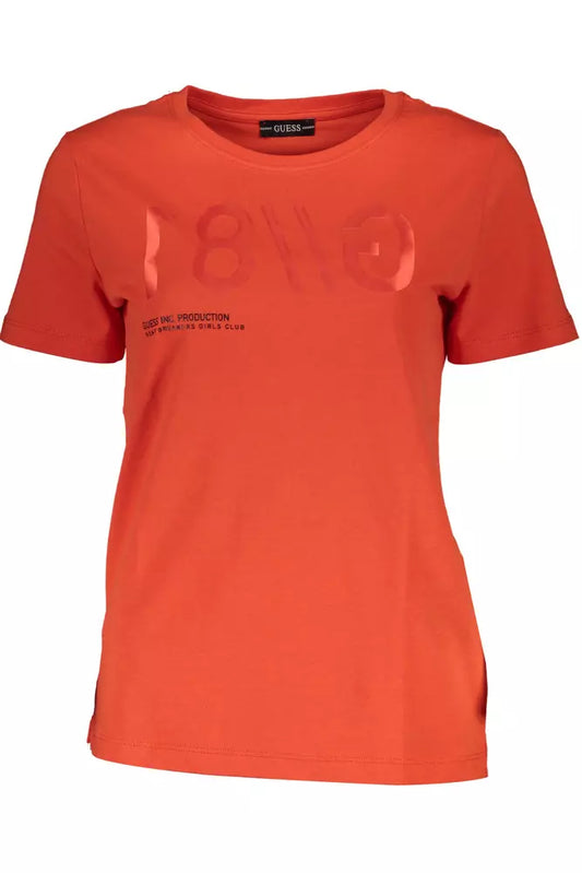 Guess Jeans Red Cotton T-Shirt for Women