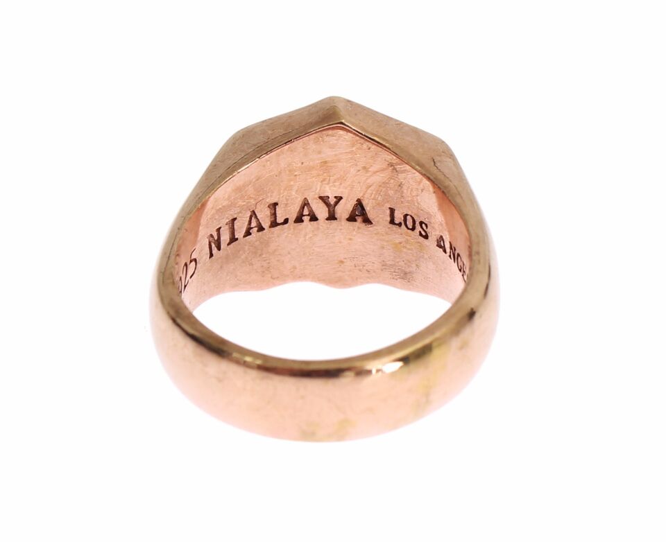 Nialaya Chic Rose Gold Plated Sterling Silver Ring