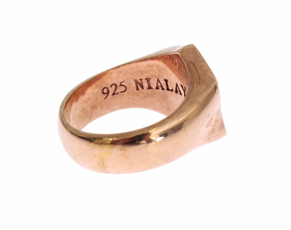 Nialaya Chic Rose Gold Plated Sterling Silver Ring