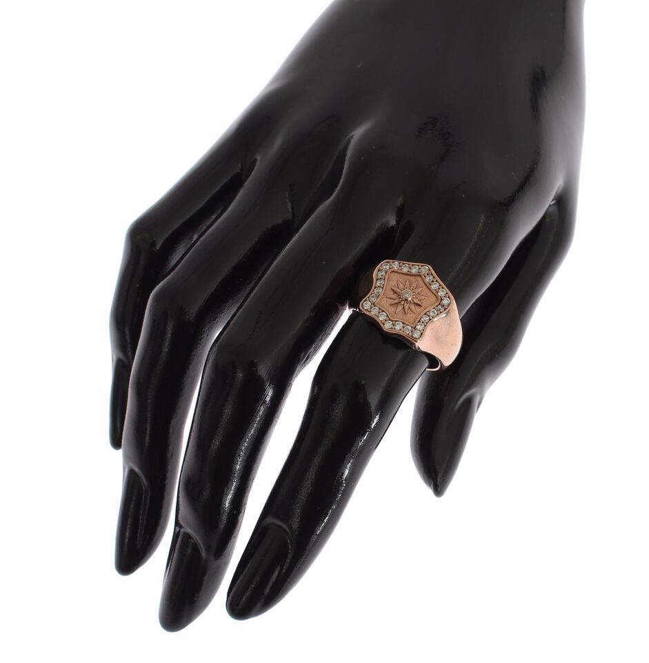 Nialaya Chic Rose Gold Plated Sterling Silver Ring