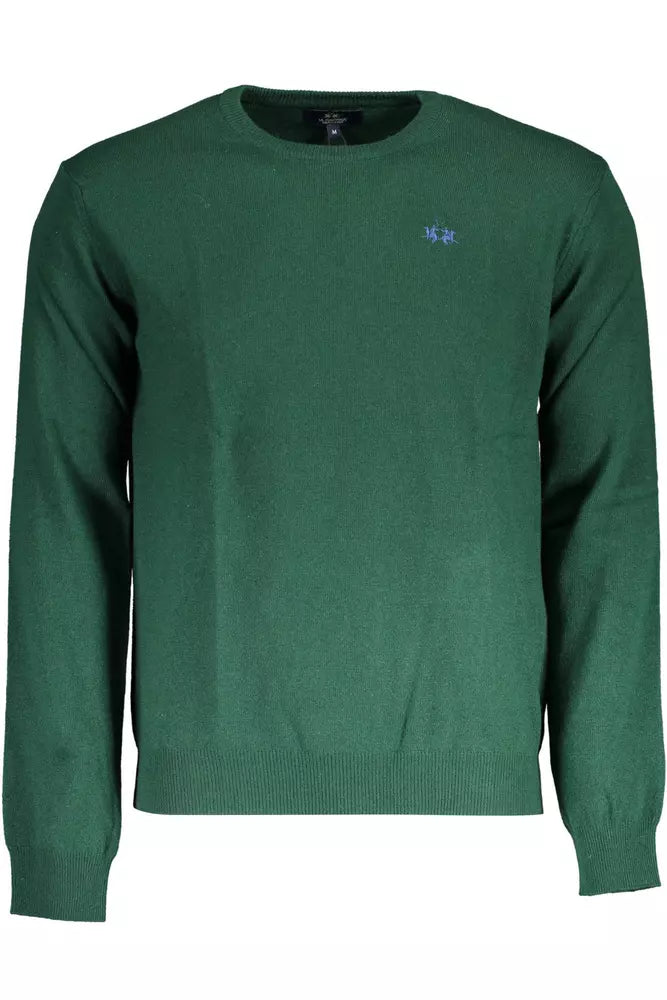 La Martina Green Wool Sweater for Men