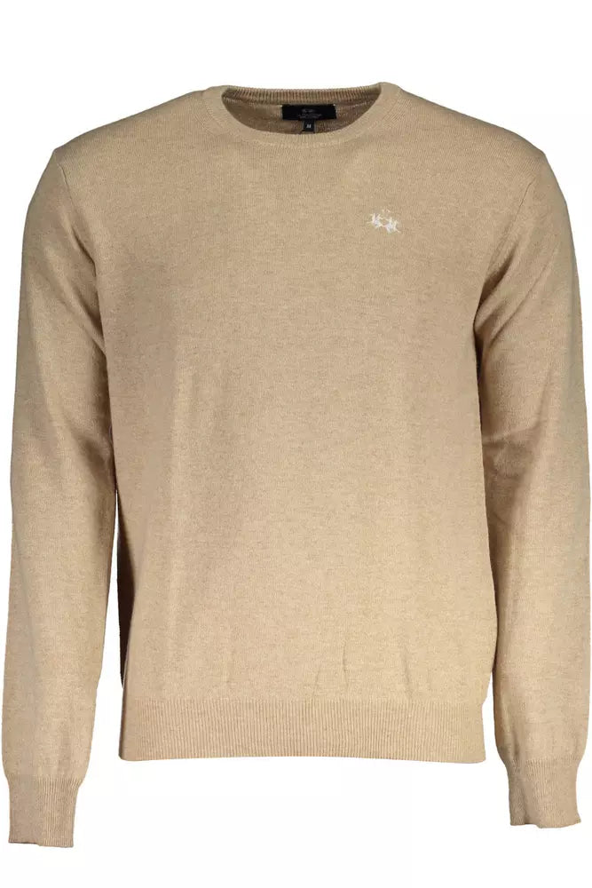 La Martina "Beige Wool Sweater for Men Classic Comfort Knitwear"