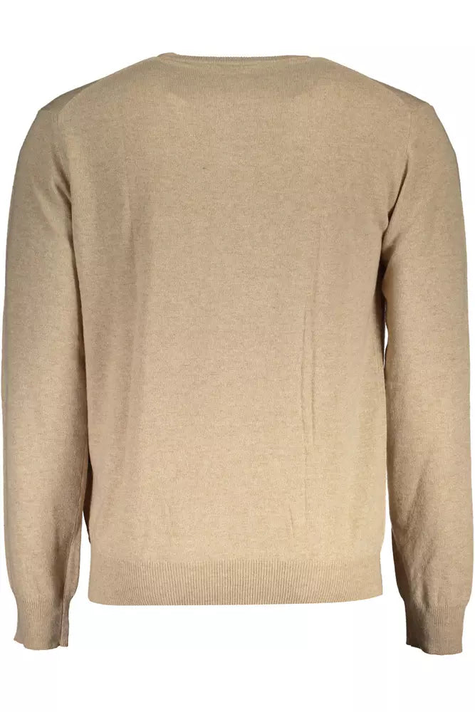 La Martina "Beige Wool Sweater for Men Classic Comfort Knitwear"