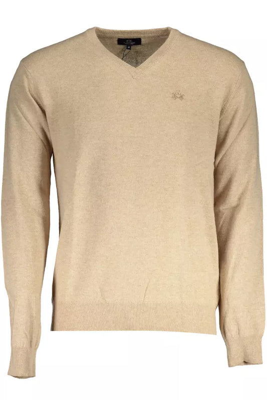 La Martina beige wool sweater for men