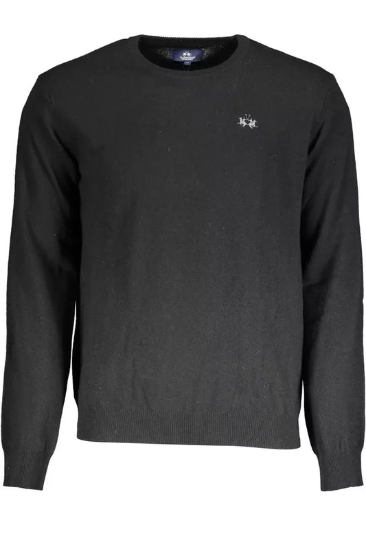 La Martina Black Wool Sweater for Men