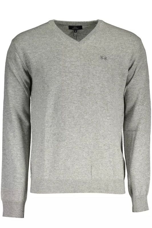 La Martina Grey Wool Sweater for Men