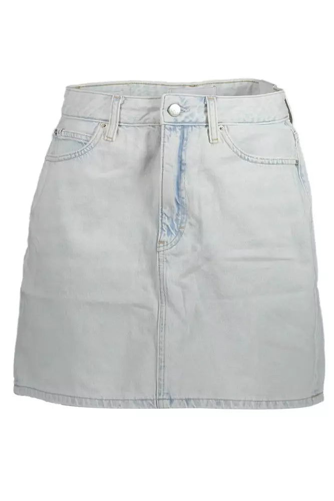 Calvin Klein Light Blue Cotton Skirt for Women