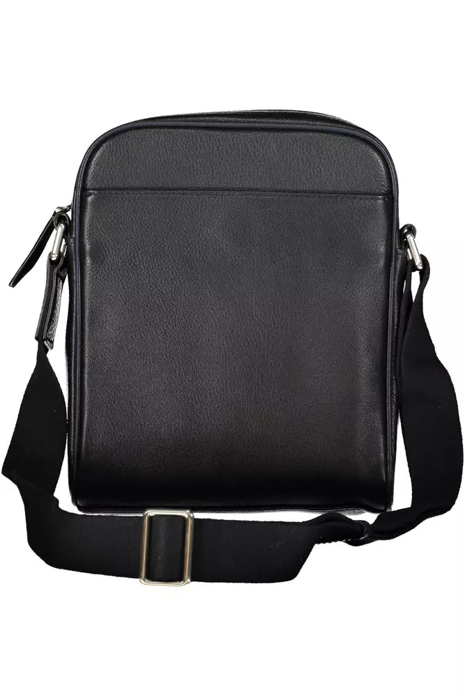 La Martina Black Leather Men's Shoulder Bag