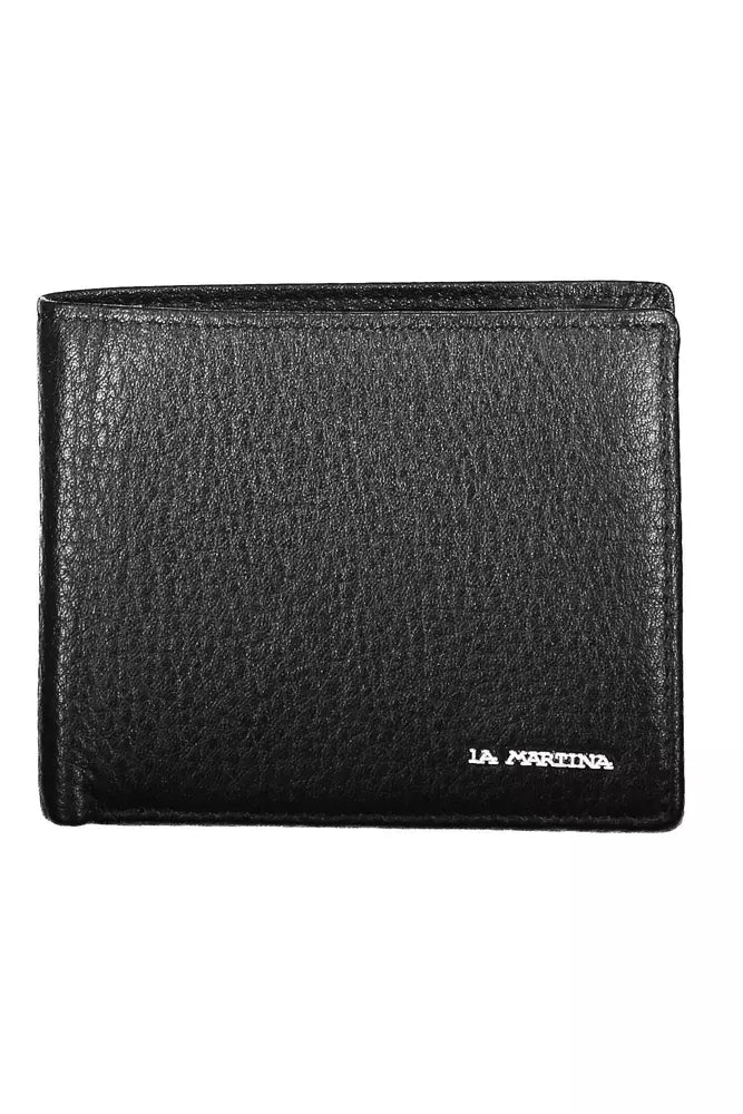 La Martina Black Leather Men's Wallet