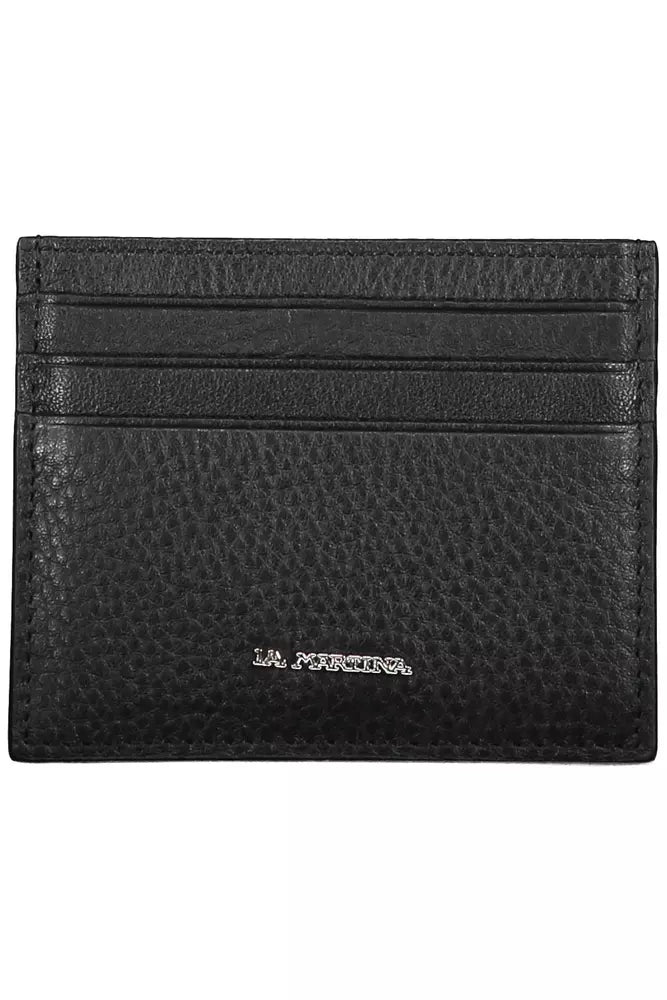 La Martina Black Leather Men's Wallet