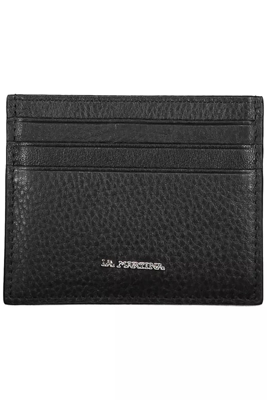 La Martina Black Leather Men's Wallet