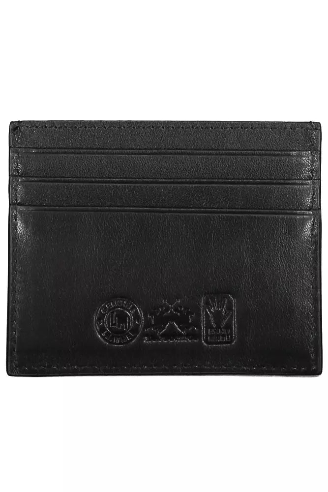 La Martina Black Leather Men's Wallet