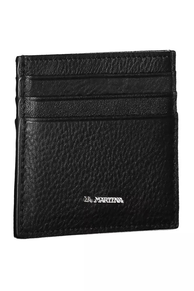 La Martina Black Leather Men's Wallet