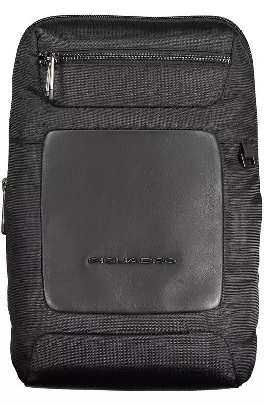 Piquadro Black RPET Men's Shoulder Bag