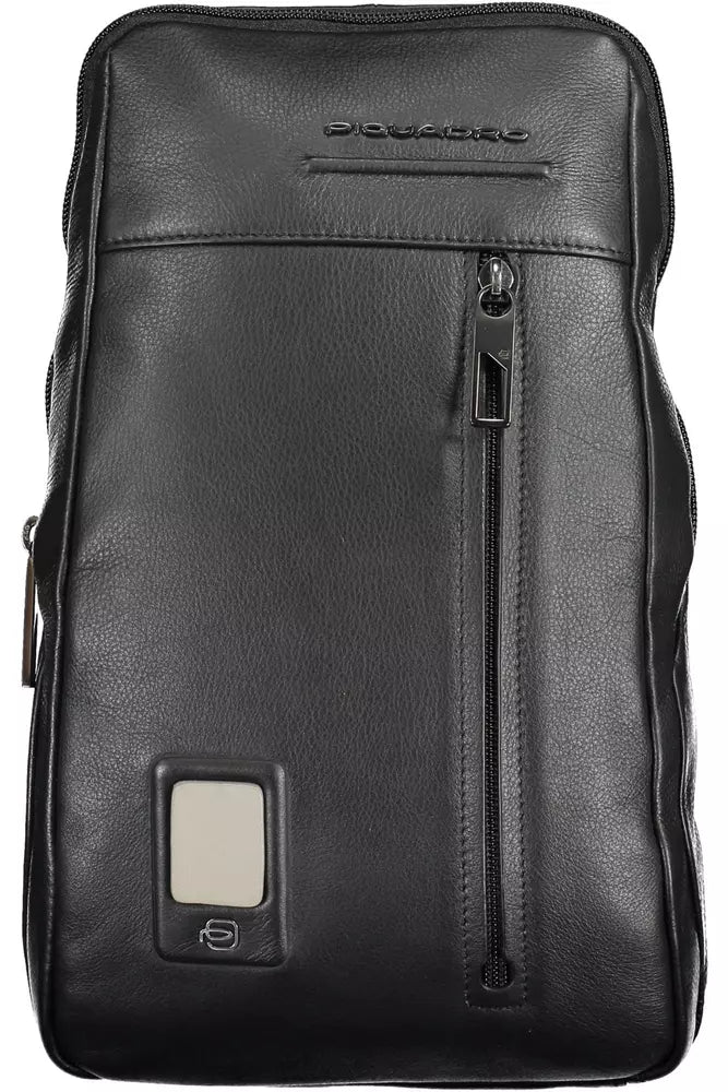 Piquadro Black Leather Men's Shoulder Bag