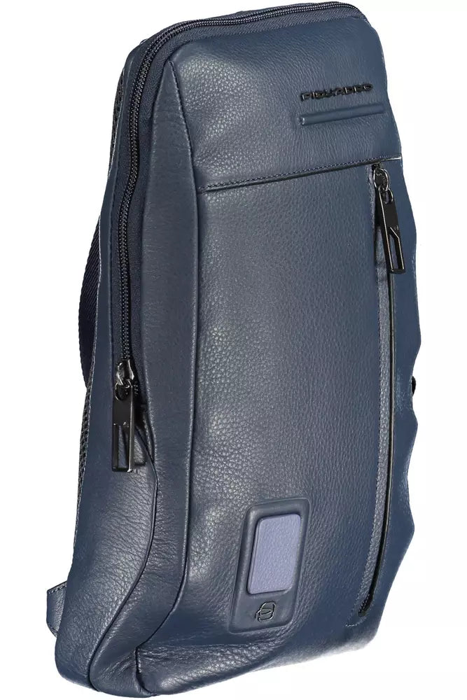 Piquadro Blue Leather Men's Shoulder Bag