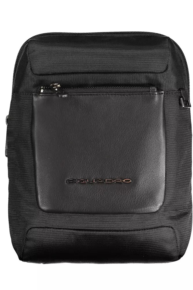 Piquadro Black RPET Men's Shoulder Bag