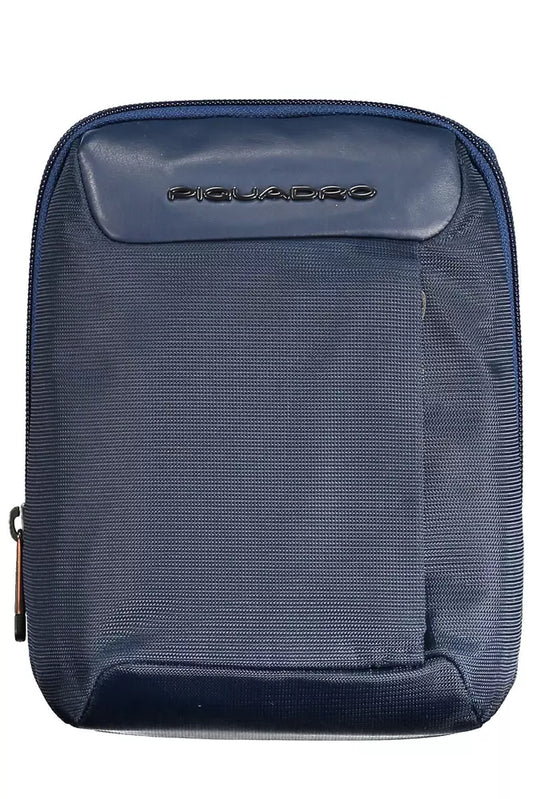 Piquadro Blue Recycled Men Shoulder Bag