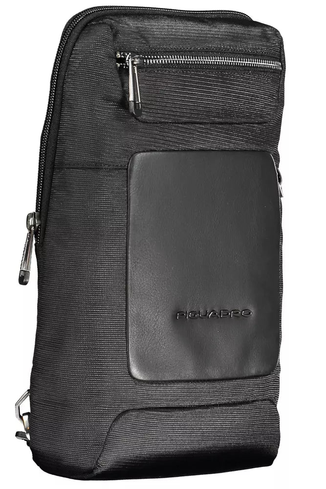 Piquadro Black RPET Men's Shoulder Bag