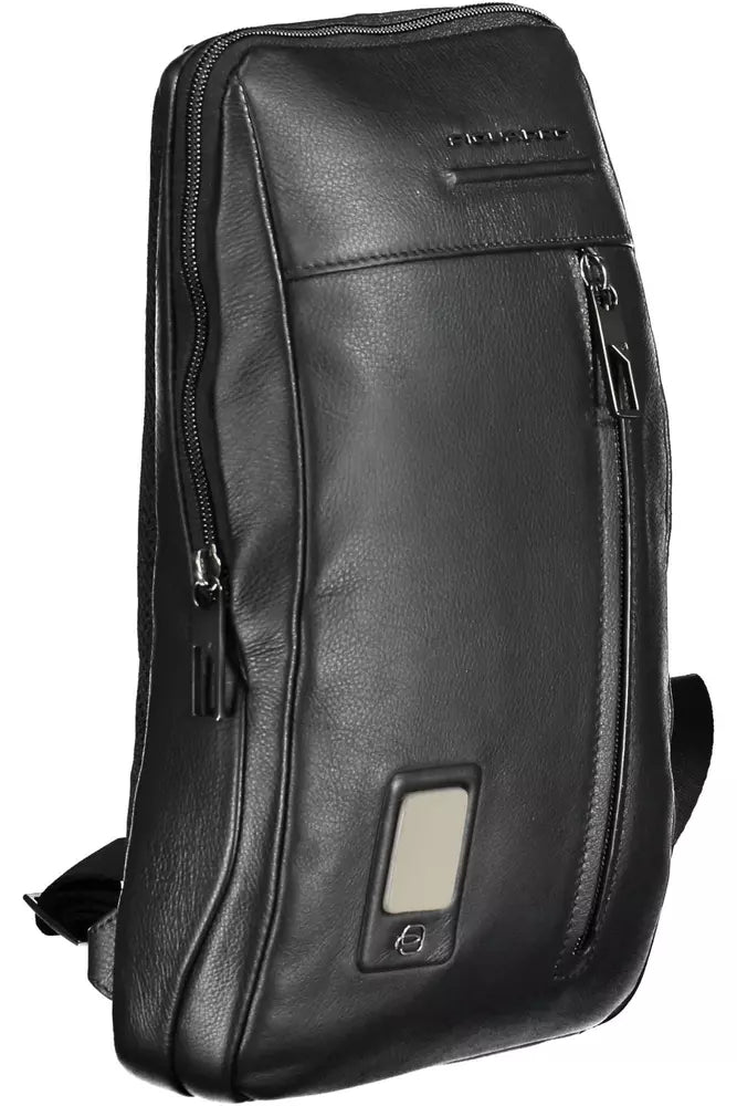 Piquadro Black Leather Men's Shoulder Bag