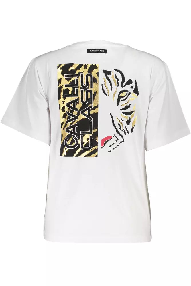 Cavalli Class White Cotton T-Shirt for Women