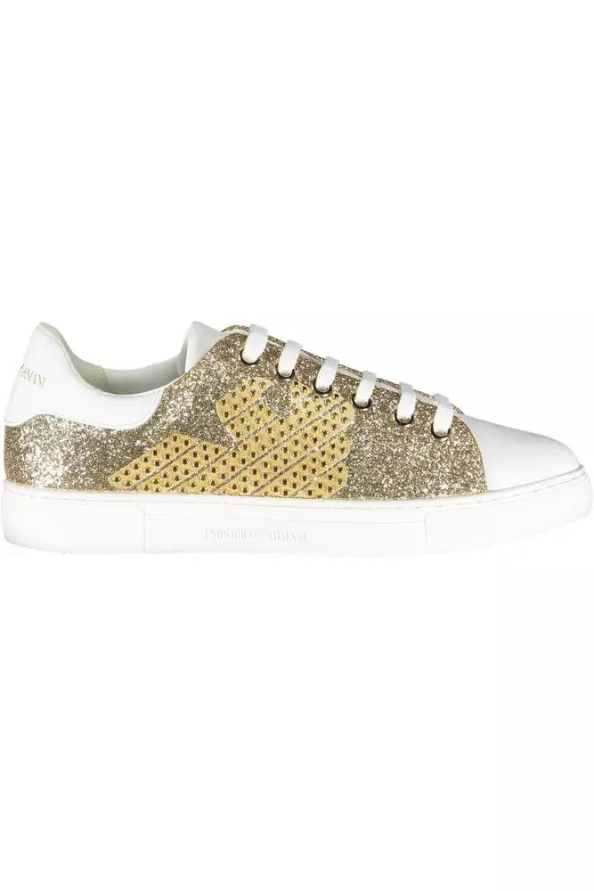 Emporio Armani Gold Polyester Women's Sneakers