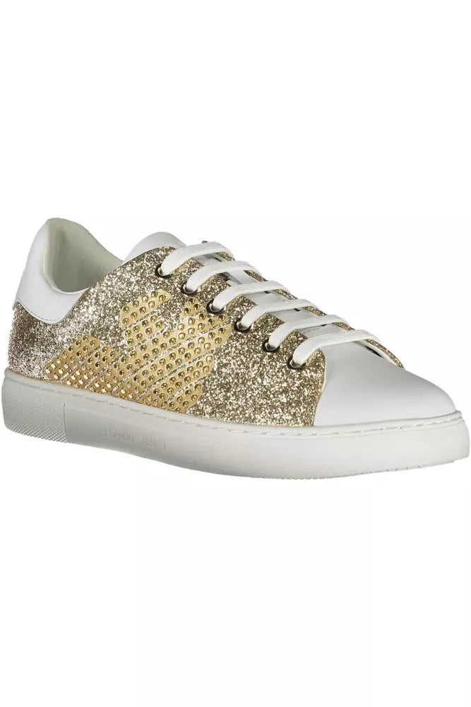 Emporio Armani Gold Polyester Women's Sneakers