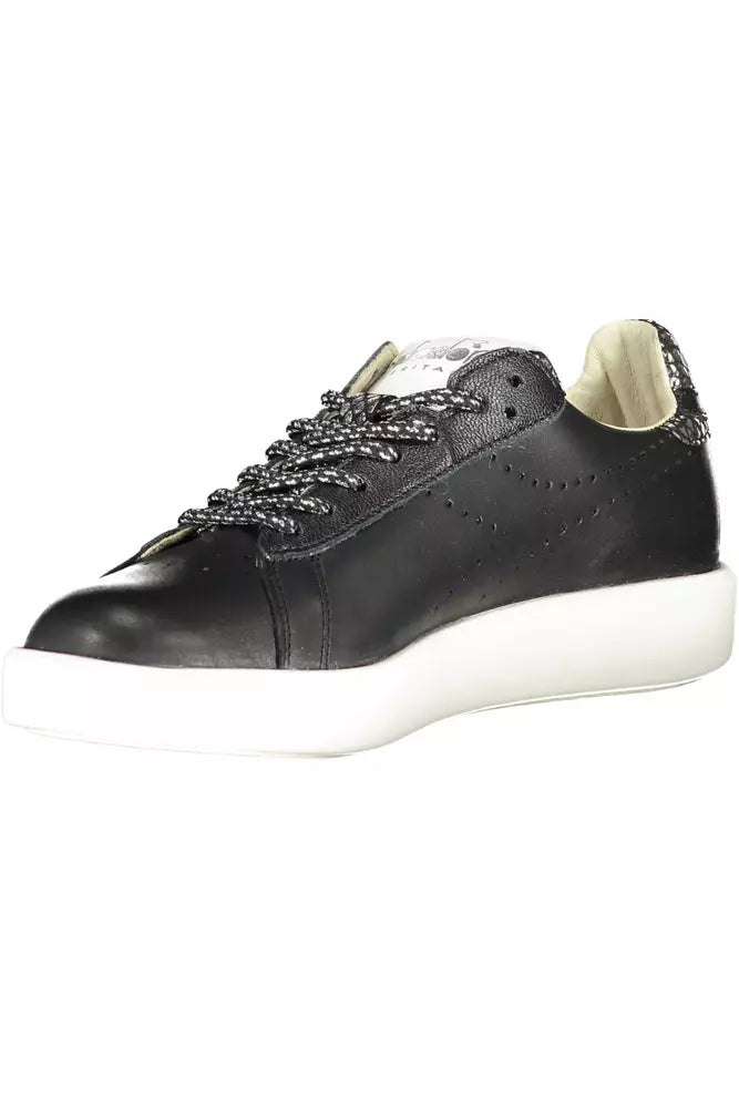 Diadora Black Leather Women's Sneakers