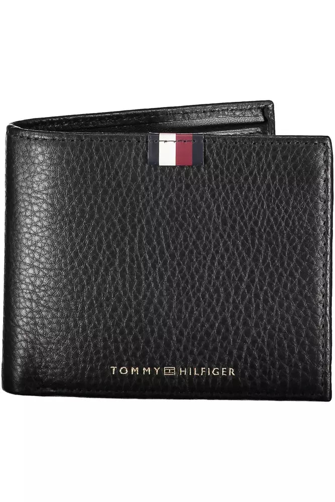 Tommy Hilfiger Schwarzes Leder Herren Portemonnaie