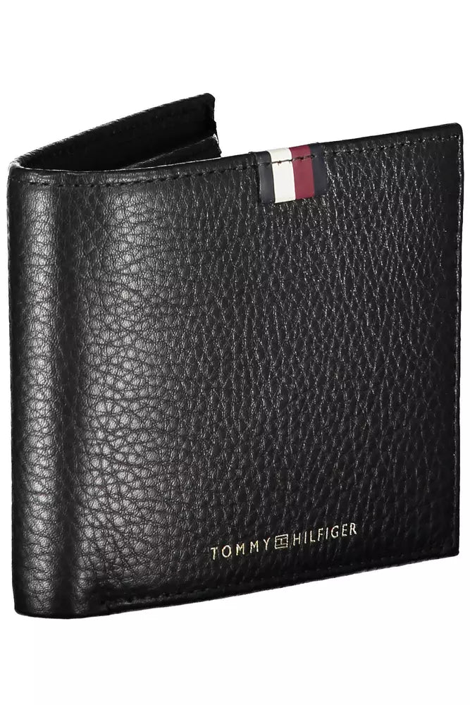 Tommy Hilfiger Schwarzes Leder Herren Portemonnaie