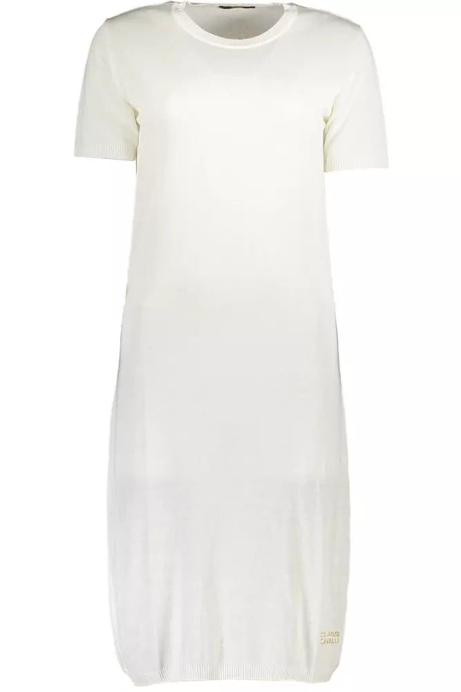 Cavalli Class Weißes Viskose-Damen-Kleid