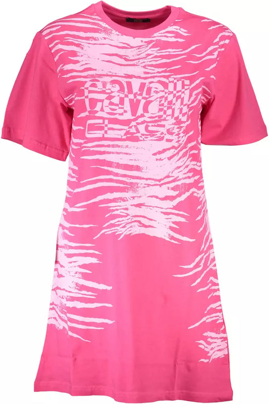 Cavalli Class Pink Cotton Dress for Women