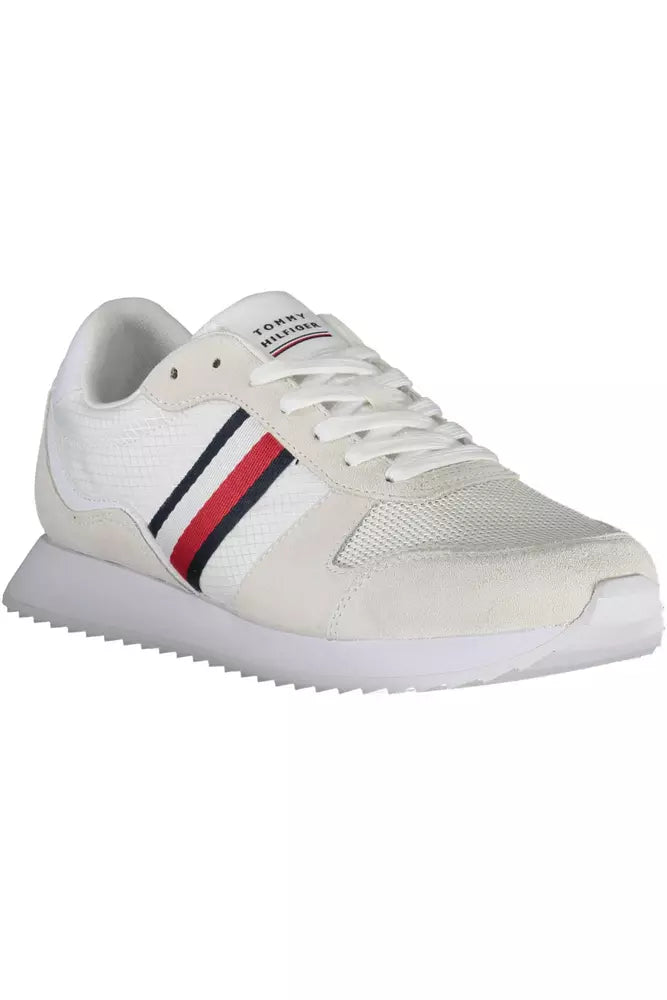 Tommy Hilfiger White Polyester Men's Sneakers