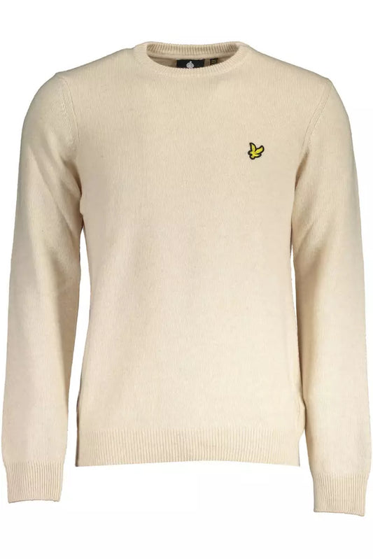 Lyle &amp; Scott beige wool sweater for men