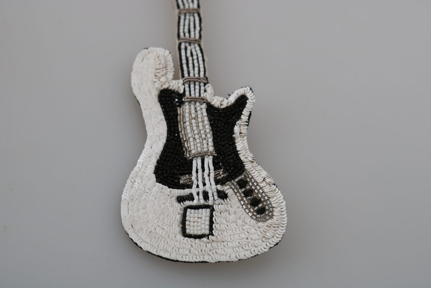 Dolce &amp; Gabbana Gold Sequin Guitar Pin Brooch