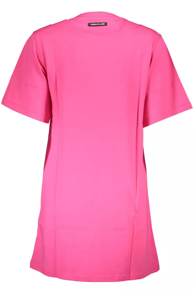 Cavalli Class Rosa Baumwollkleid für Frauen