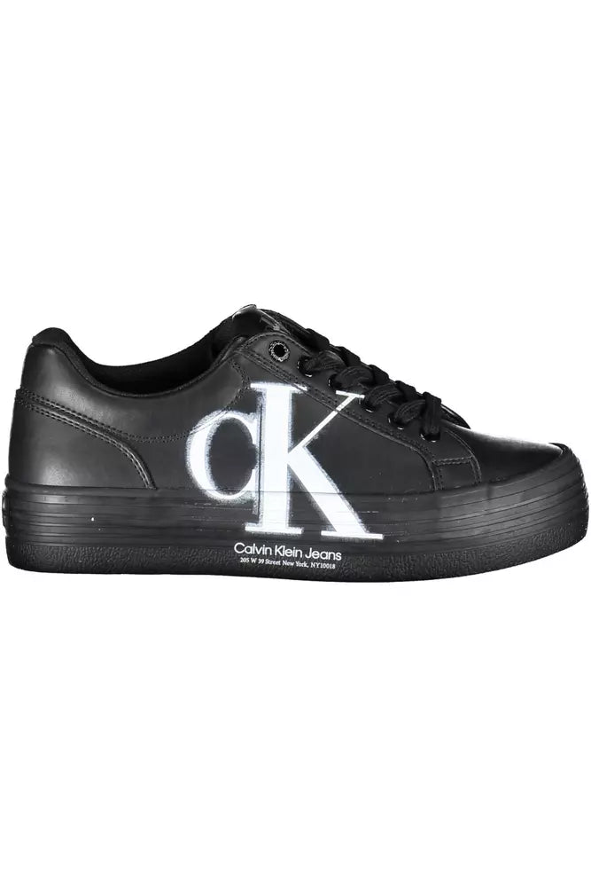 Calvin Klein Black Leather Women's Sneakers