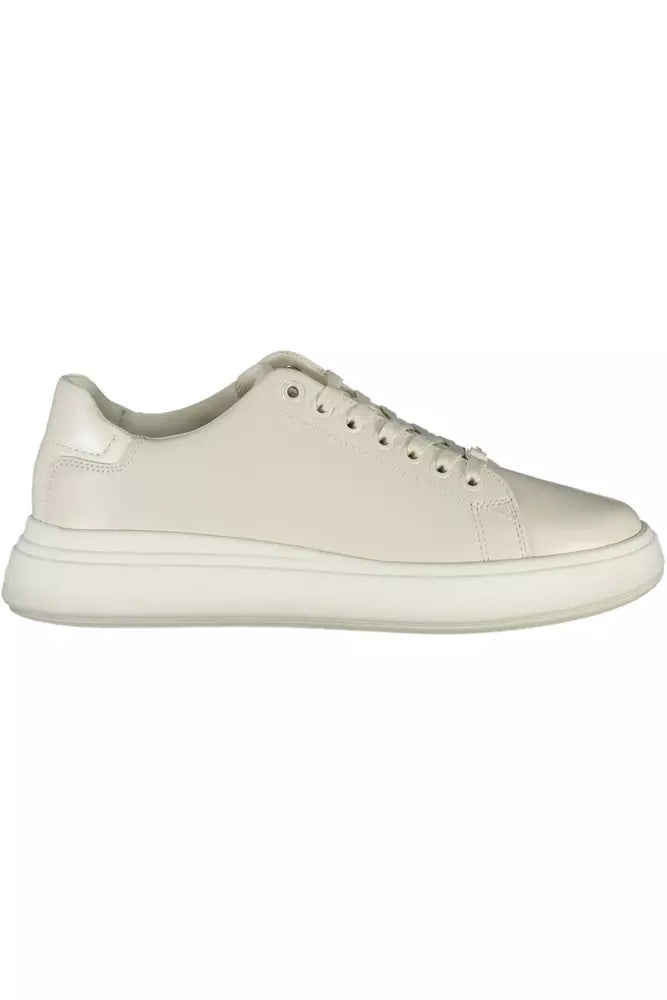 Calvin Klein Beige Leather Women's Sneakers