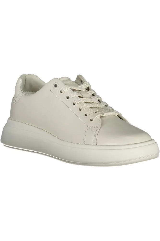 Calvin Klein Beige Leather Women's Sneakers