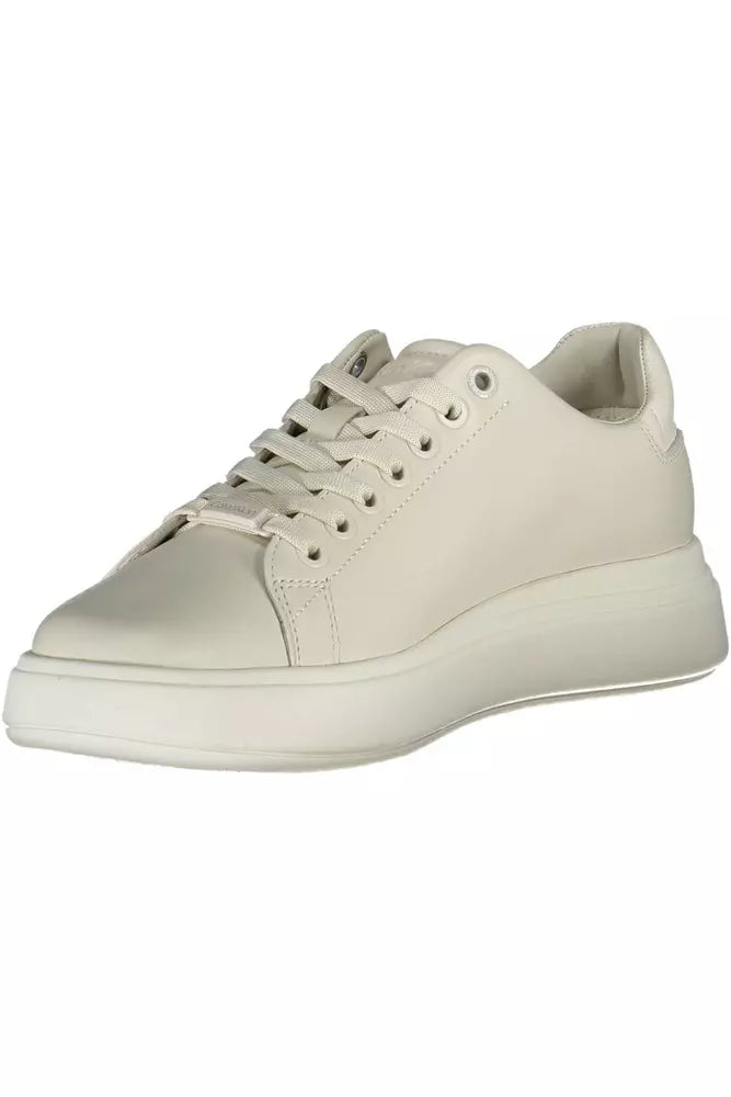 Calvin Klein Beige Leather Women's Sneakers