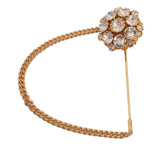 Dolce &amp; Gabbana Exquisite gold brooch with crystal embellishment