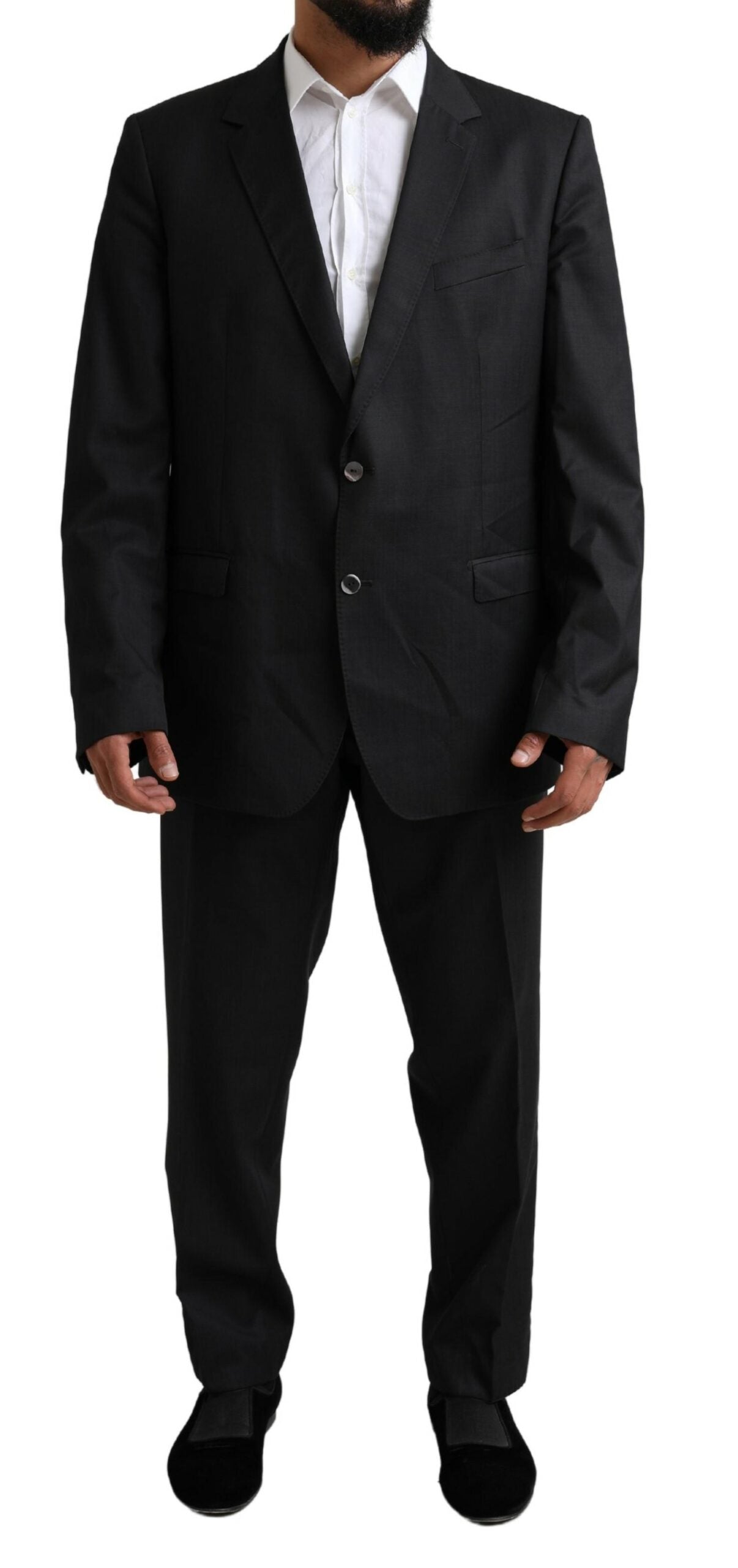 Dolce &amp; Gabbana Elegant Martini suit in black virgin wool