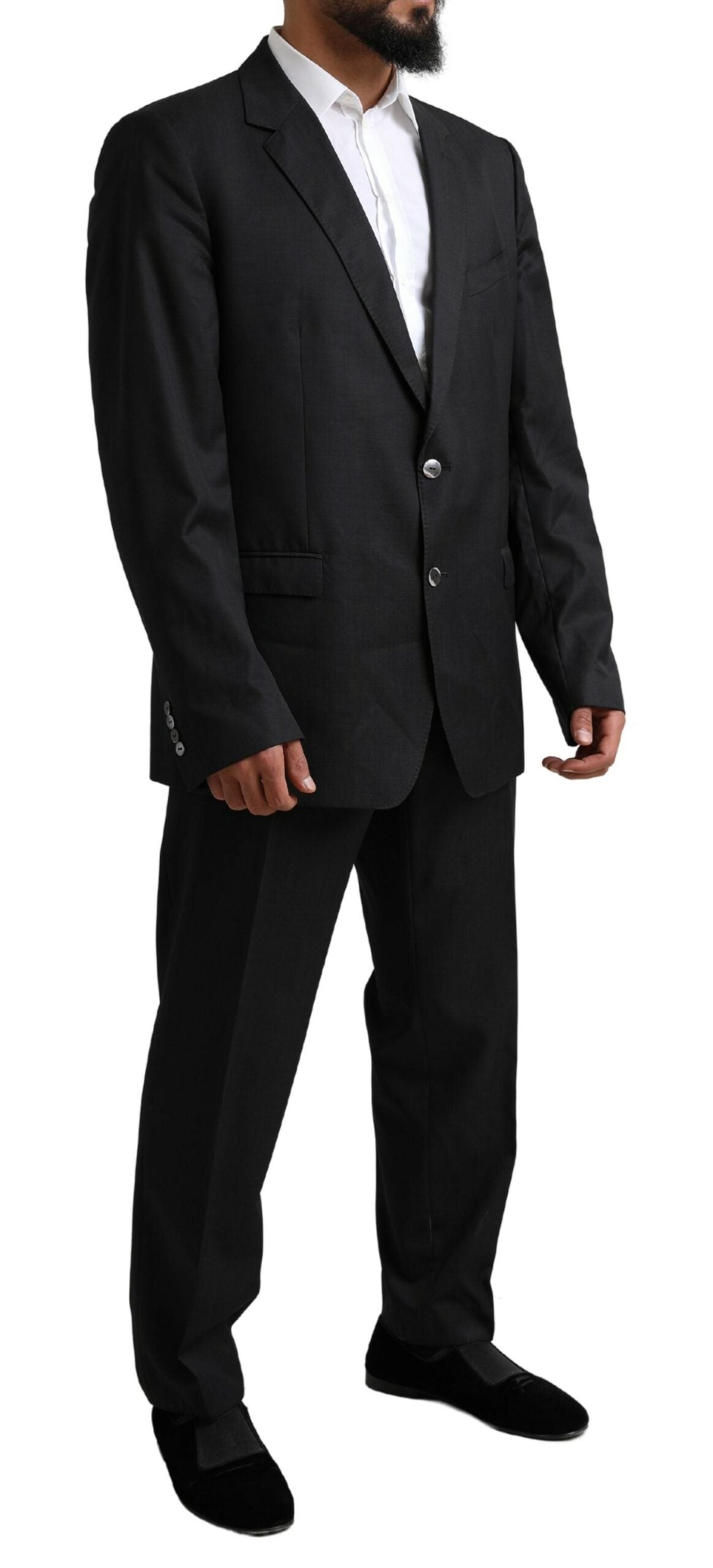 Dolce &amp; Gabbana Elegant Martini suit in black virgin wool