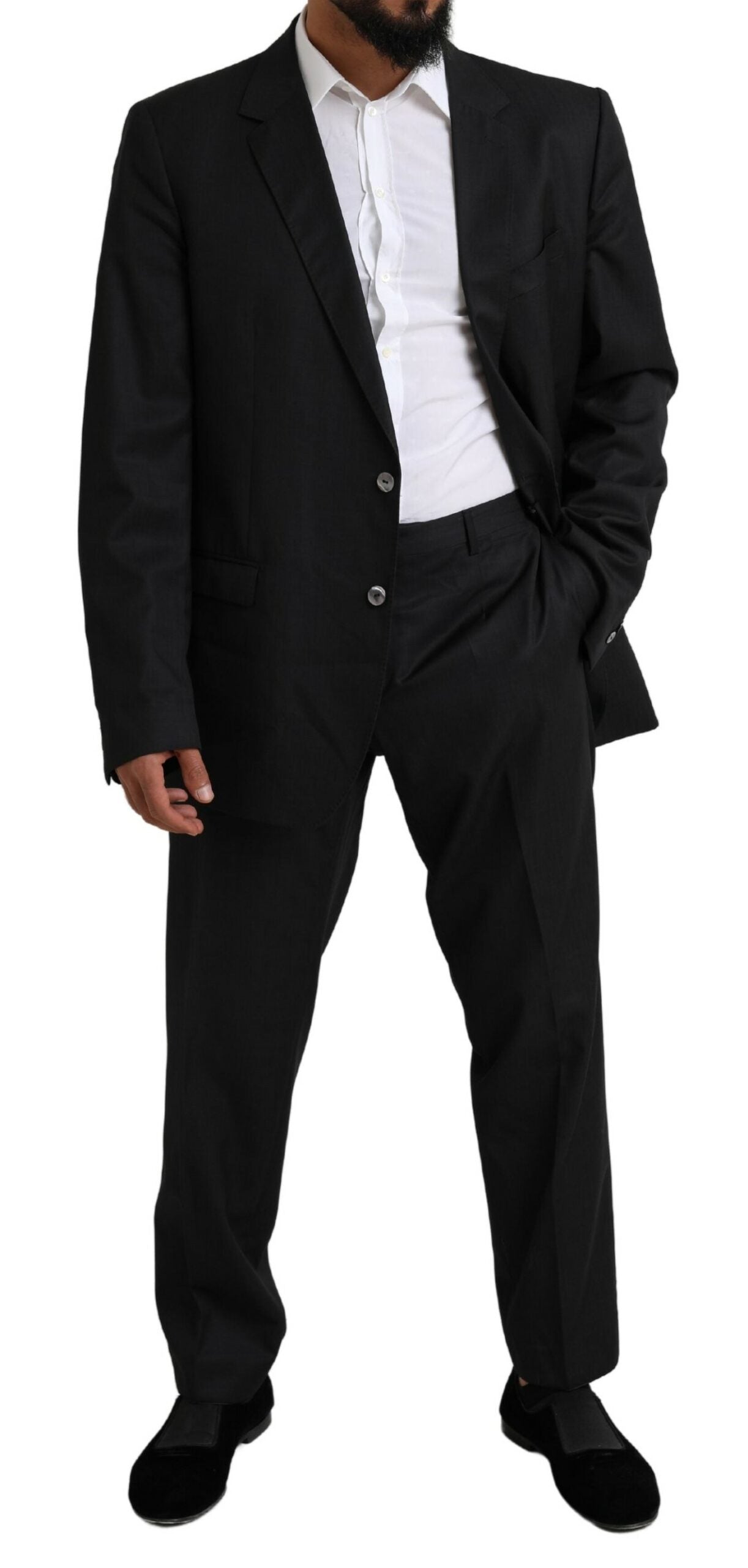 Dolce &amp; Gabbana Elegant Martini suit in black virgin wool